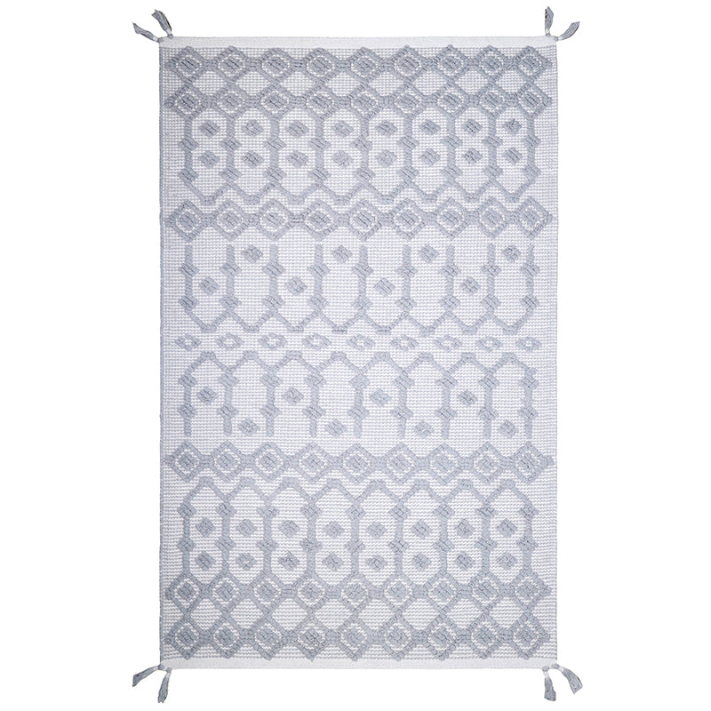 Blonder Hand-Woven Cotton Kids' Rug – Grey