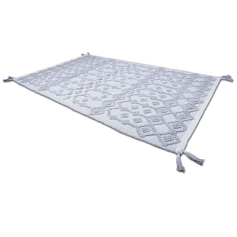 Blonder Hand-Woven Cotton Kids' Rug – Grey