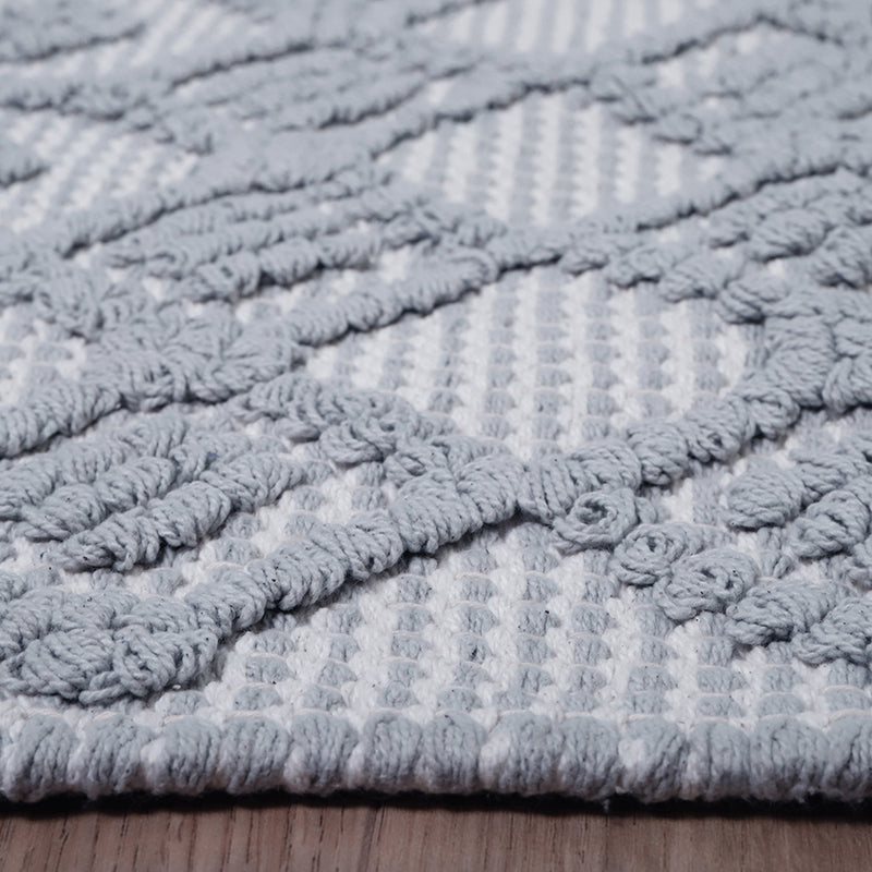 Blonder Hand-Woven Cotton Kids' Rug – Grey