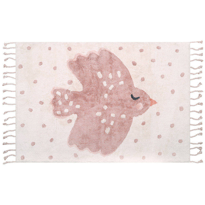 Birdy Cotton Kids' Rug with Bird Pattern