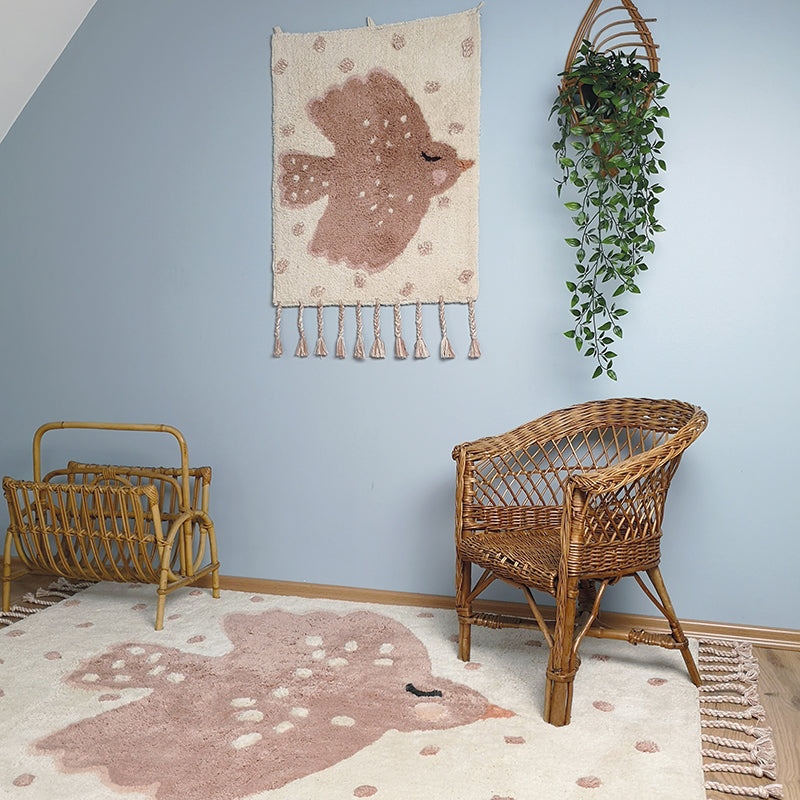 Birdy Cotton Kids' Rug with Bird Pattern