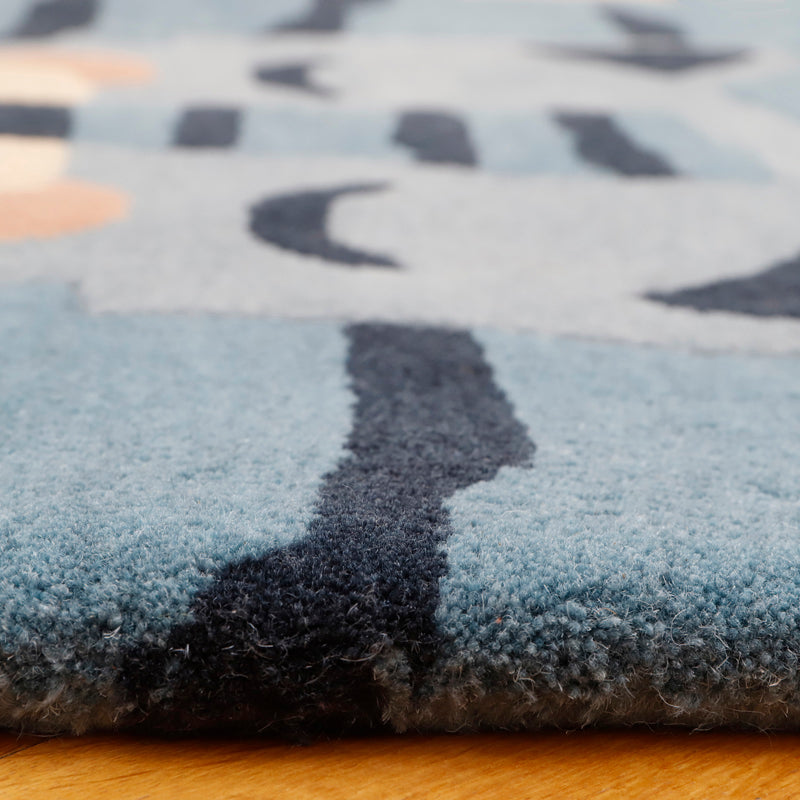 Blue Tigger Tiger-Shaped Wool Kids' Rug