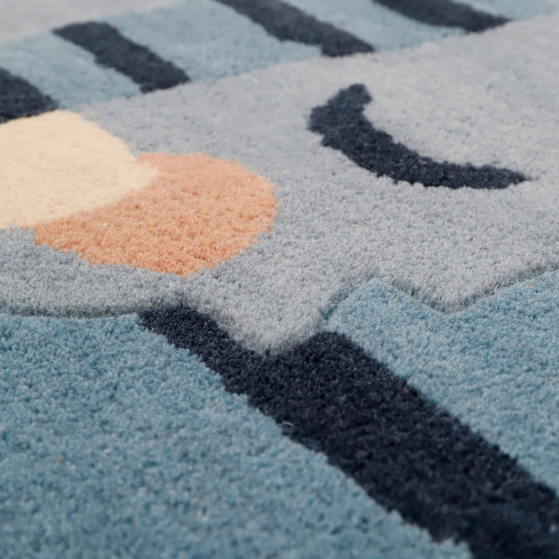 Blue Tigger Tiger-Shaped Wool Kids' Rug