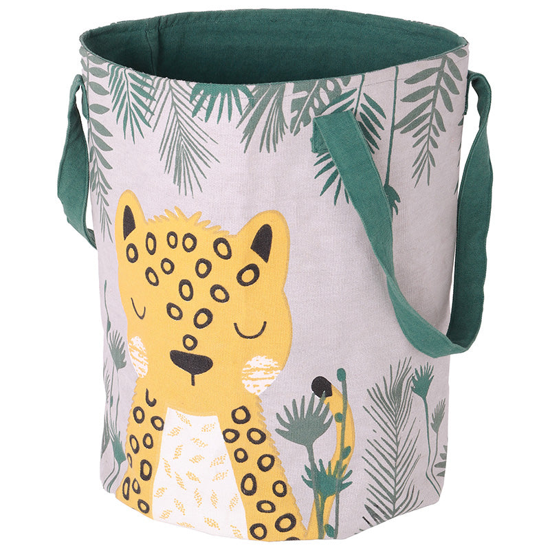 Sören Nature-Print Cotton Storage Basket, 12" × 16"