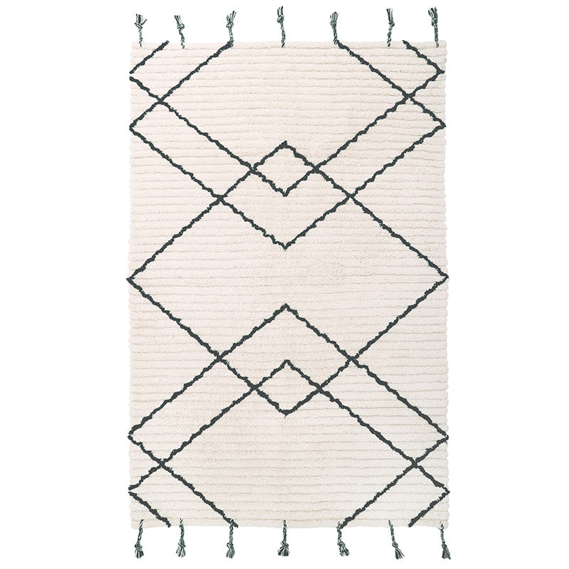 Viktor Bohemian Cotton Kids' Rug – Black, Size S (3'3" × 4'11")