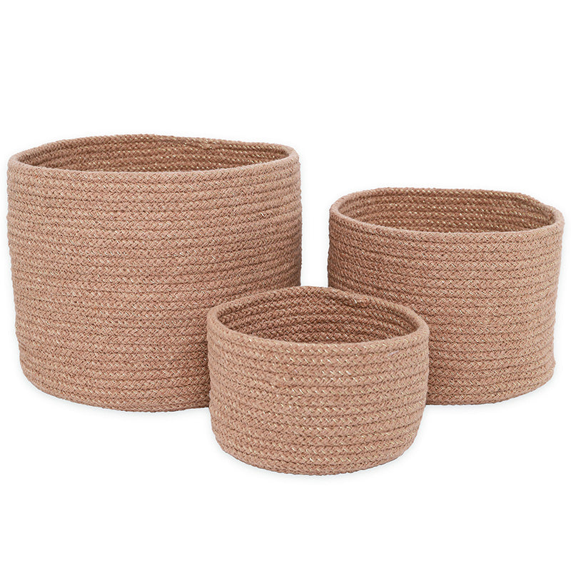 Ilse Cotton Rope Storage Baskets, Set of 3 – Almond