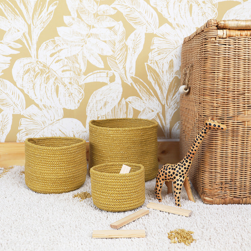 Ilse Cotton Rope Storage Baskets, Set of 3 – Honey