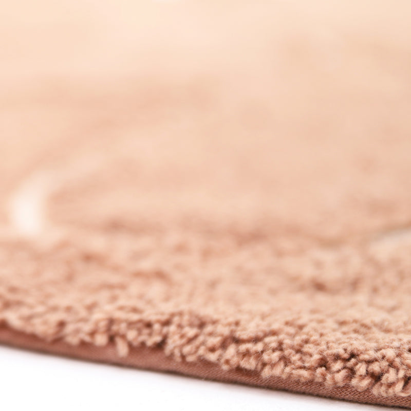 Yva Round Bohemian Kids' Rug with Pompoms – Pinkish Brown, 3'7"