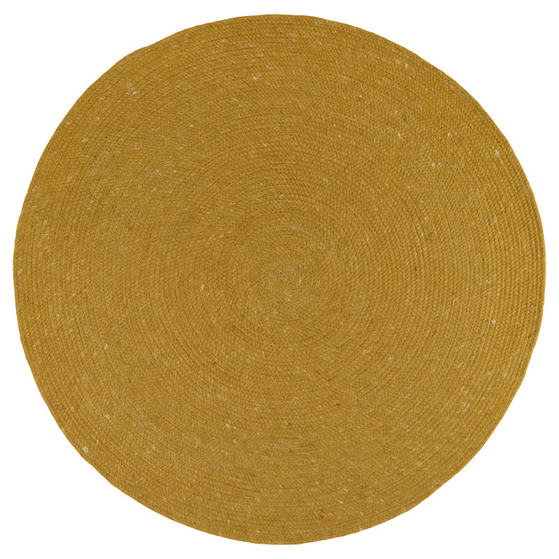 Neethu Round Felted Wool Rug – Mango, Medium