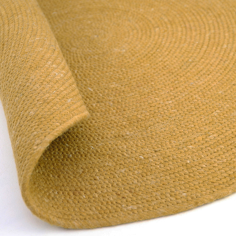 Neethu Round Felted Wool Rug – Mango, Medium