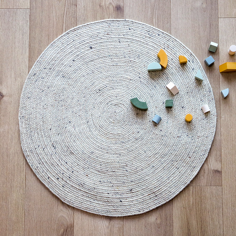 Neethu Round Felted Wool Rug – Natural, Medium