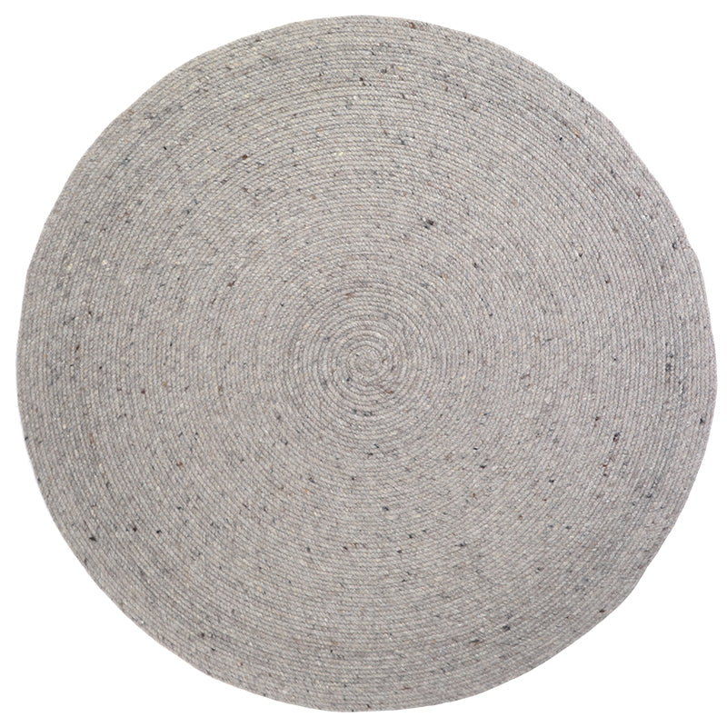 Neethu Round Felted Wool Rug – Grey, Small
