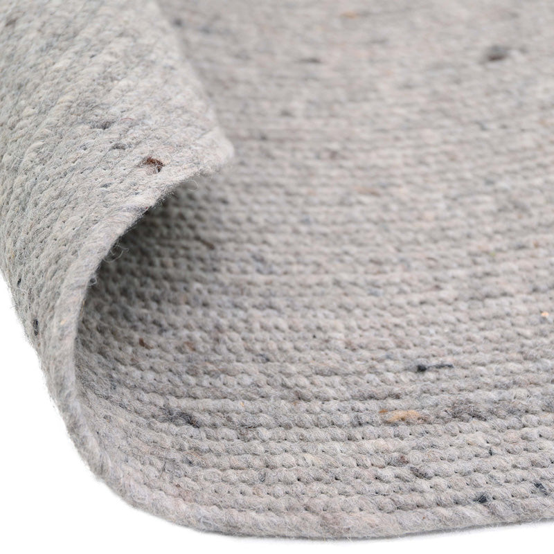 Neethu Round Felted Wool Rug – Grey, Small