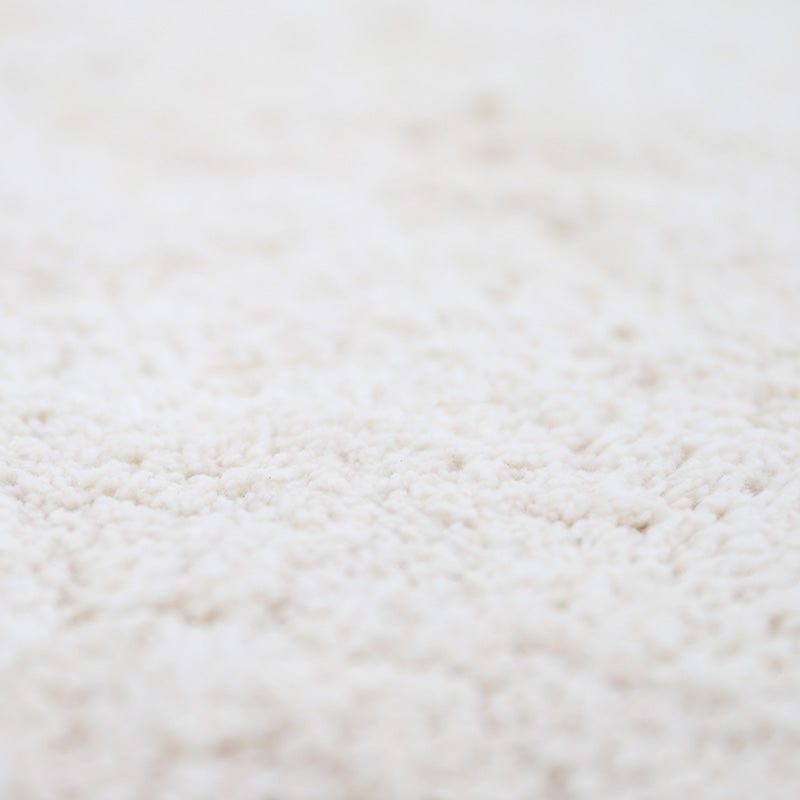 Perla Round Cotton Rug with Crochet Lace Edge – Ecru