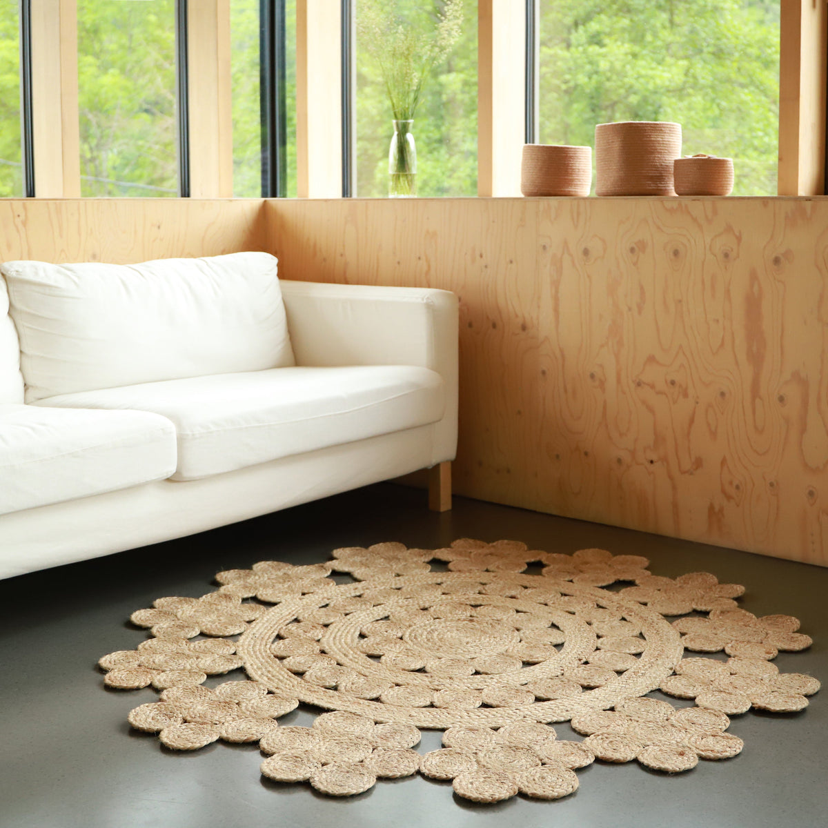 Moora Round Openwork Jute Rug