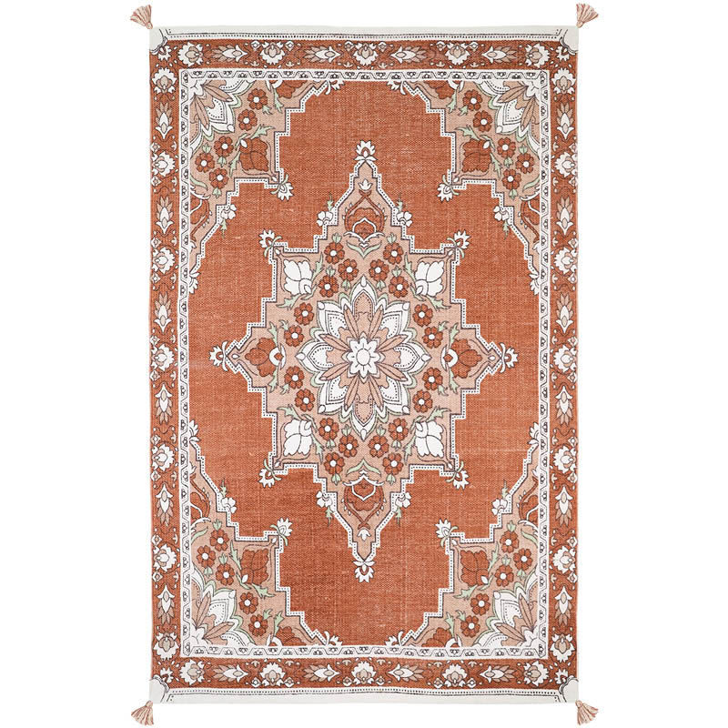 Lalitha Bohemian Cotton Kids' Rug with Pompoms