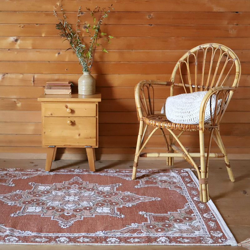 Lalitha Bohemian Cotton Kids' Rug with Pompoms