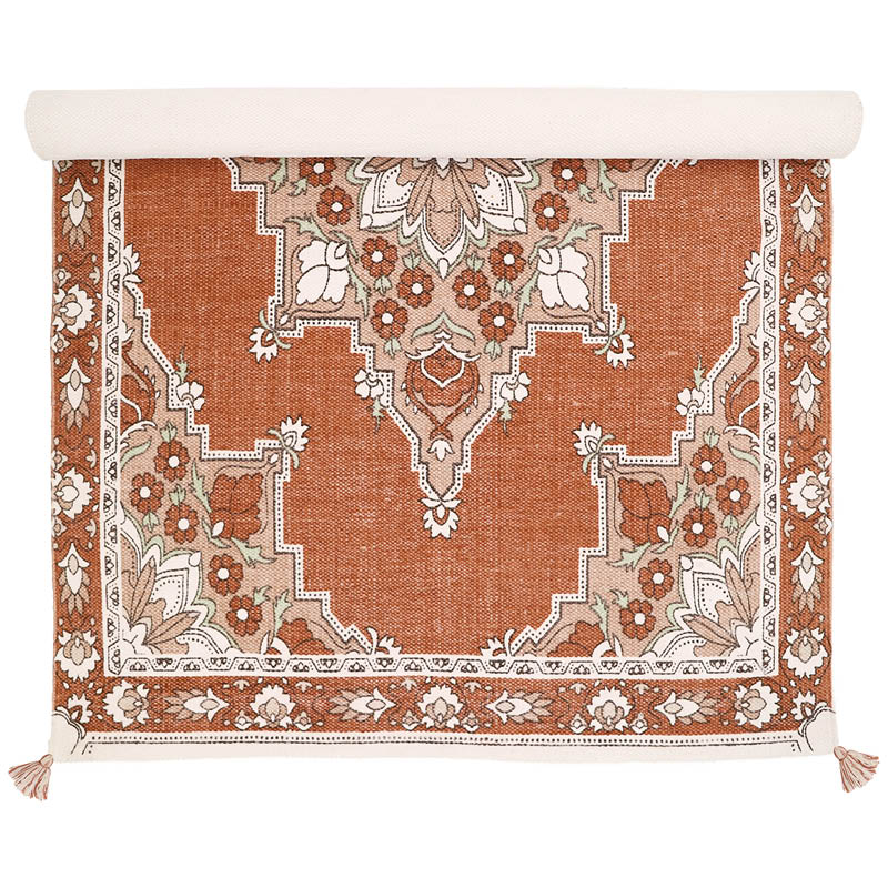 Lalitha Bohemian Cotton Kids' Rug with Pompoms