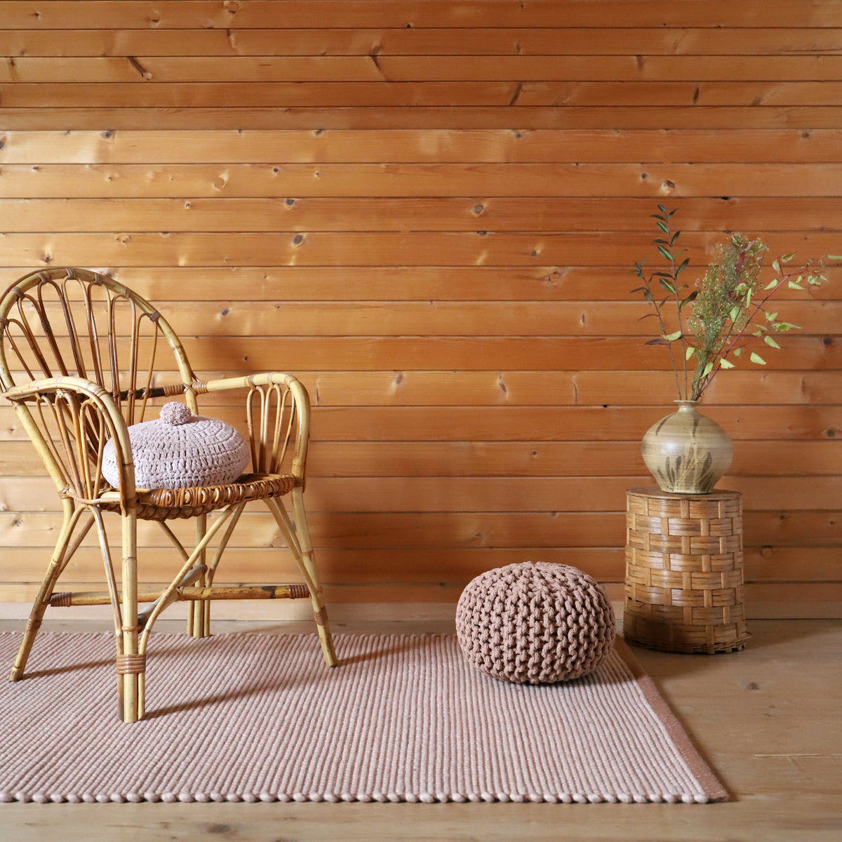 Bergen Contemporary Wool Rug – Nude, Large