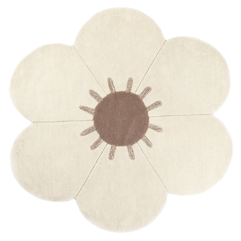 Daisy Flower-Shaped Wool Kids' Rug