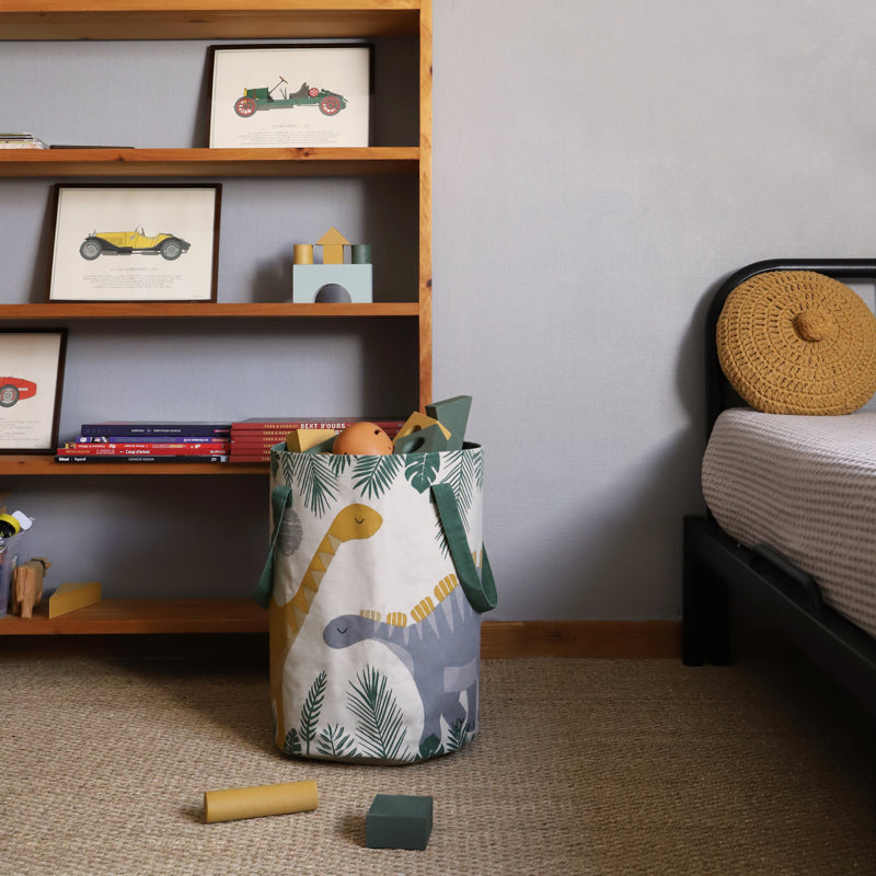 Sensaku Dinosaur Cotton Storage Basket, 12" × 16"