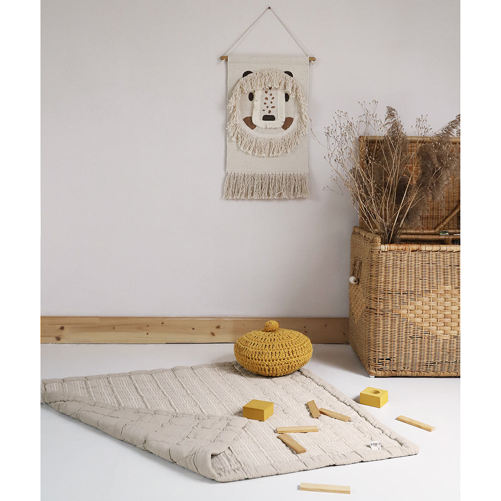 Anna Reversible Washed Cotton Baby Blanket – Sable, Small