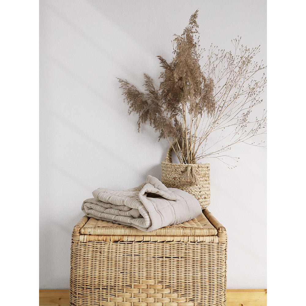 Anna Reversible Washed Cotton Baby Blanket – Sable, Medium
