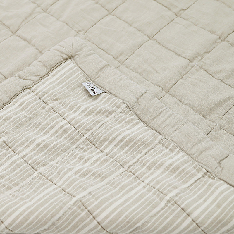 Anna Reversible Washed Cotton Baby Blanket – Sable, Small