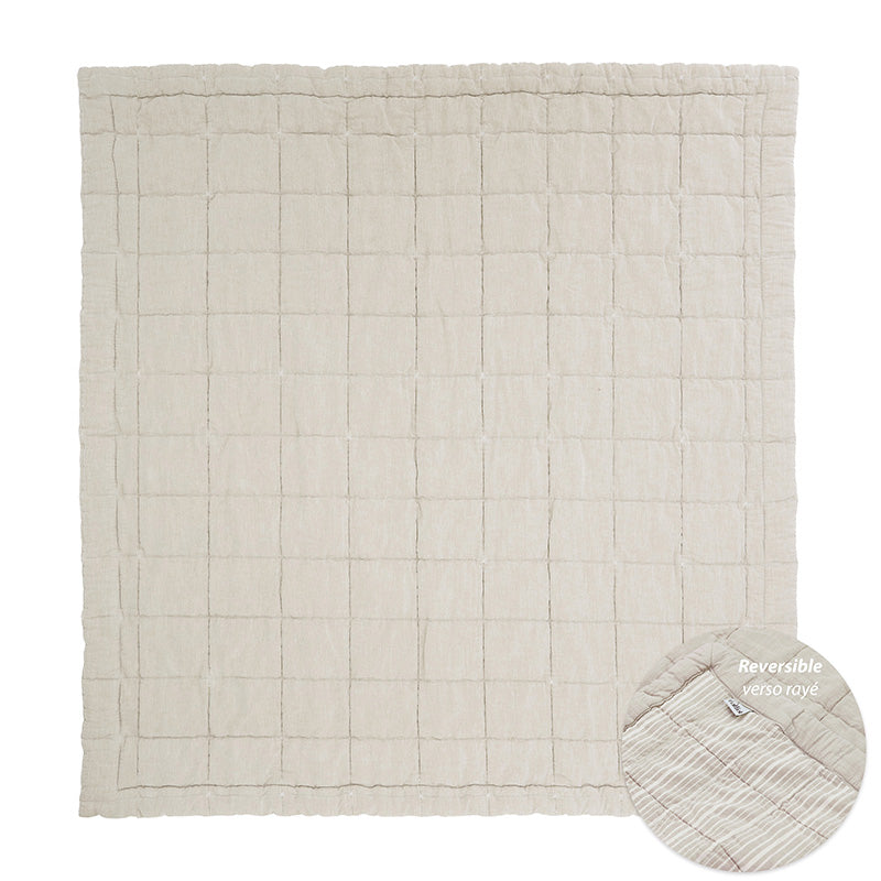 Anna Reversible Washed Cotton Baby Blanket – Sable, Small