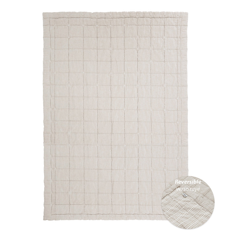 Anna Reversible Washed Cotton Baby Blanket – Sable, Medium