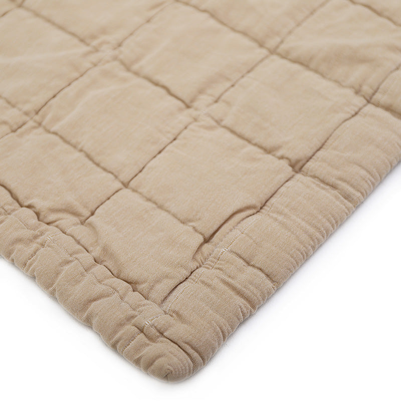 Anna Reversible Washed Cotton Baby Blanket – Caramel, Small