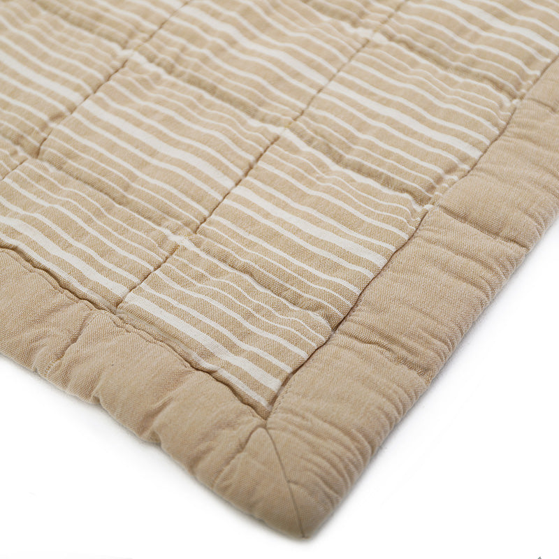Anna Reversible Washed Cotton Baby Blanket – Caramel, Small