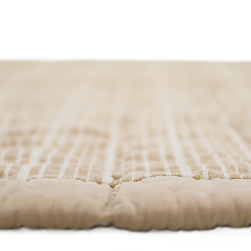 Anna Reversible Washed Cotton Baby Blanket – Caramel, Small
