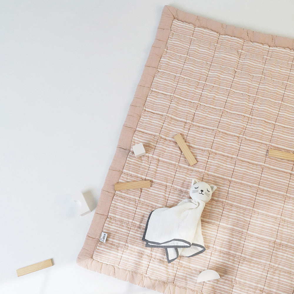 Anna Reversible Washed Cotton Baby Blanket – Terracotta, Medium