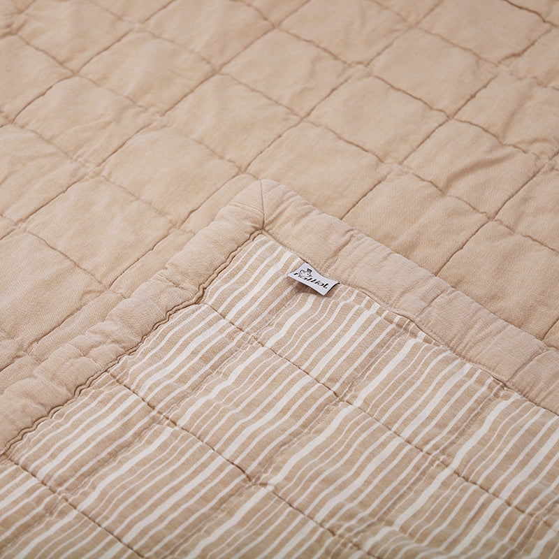 Anna Reversible Washed Cotton Baby Blanket – Terracotta, Medium