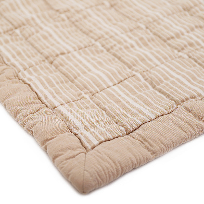 Anna Reversible Washed Cotton Baby Blanket – Terracotta, Medium
