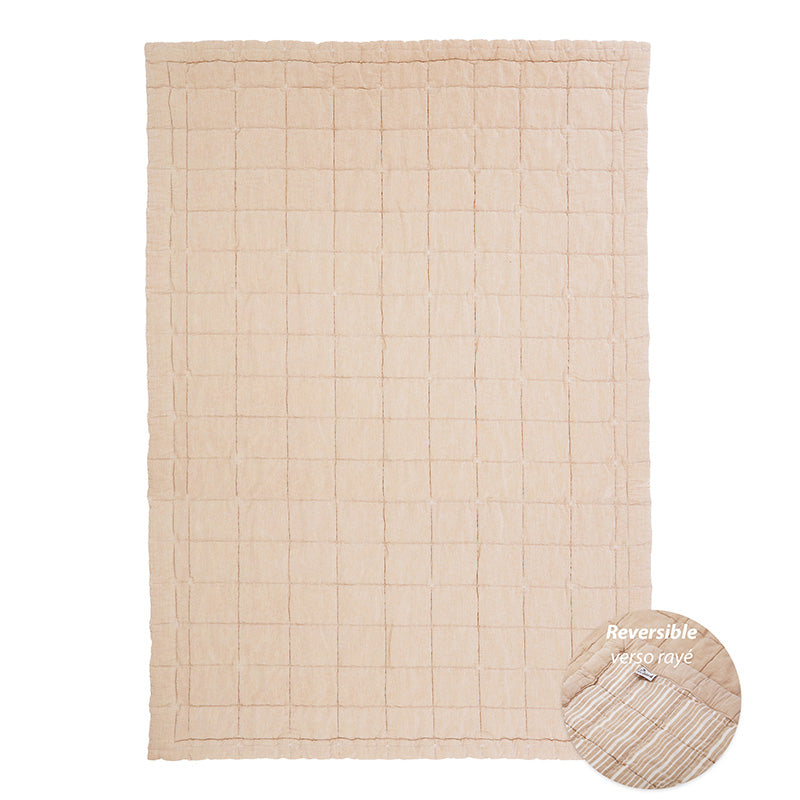 Anna Reversible Washed Cotton Baby Blanket – Terracotta, Medium