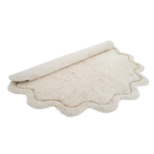 Sweet April Round Washable Cotton Kids' Rug – Ecru