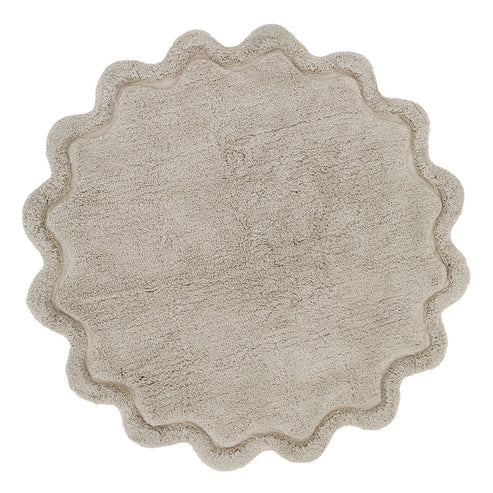 Sweet April Round Washable Cotton Kids' Rug – Linen