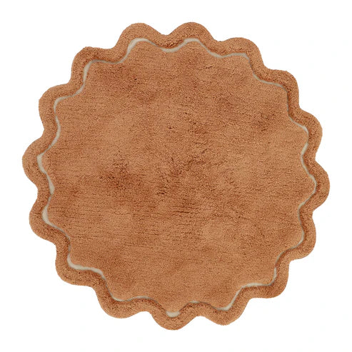 Sweet April Round Washable Cotton Kids' Rug – Toffee