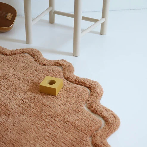 Sweet April Round Washable Cotton Kids' Rug – Toffee