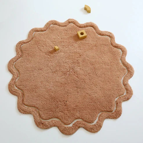 Sweet April Round Washable Cotton Kids' Rug – Toffee