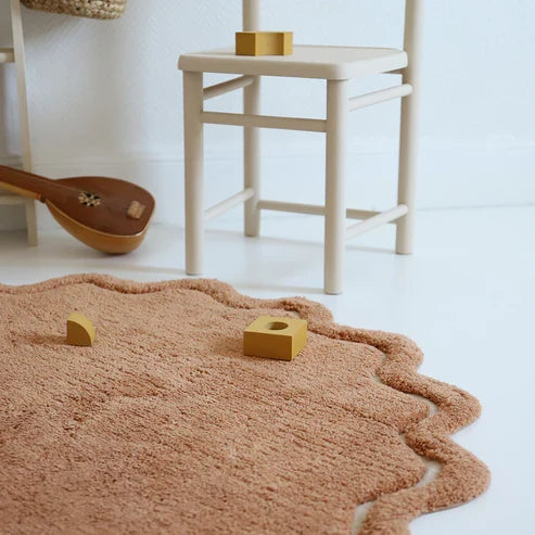 Sweet April Round Washable Cotton Kids' Rug – Toffee