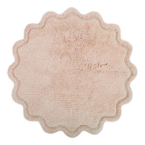 Sweet April Round Washable Cotton Kids' Rug – Nude