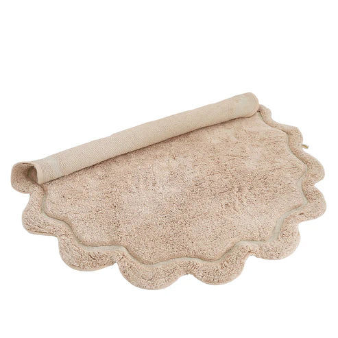 Sweet April Round Washable Cotton Kids' Rug – Nude