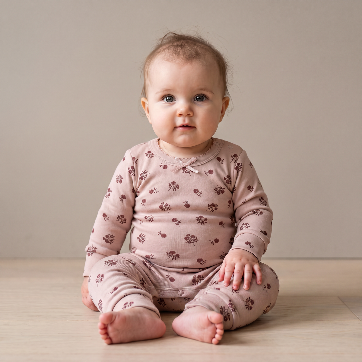 Organic Bodysuit & Foldover Pants Set for Babies – Rosebud