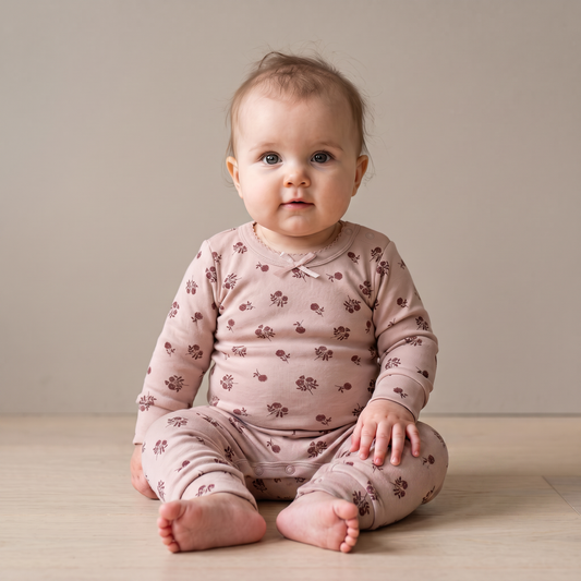 Organic Bodysuit & Foldover Pants Set for Babies – Rosebud
