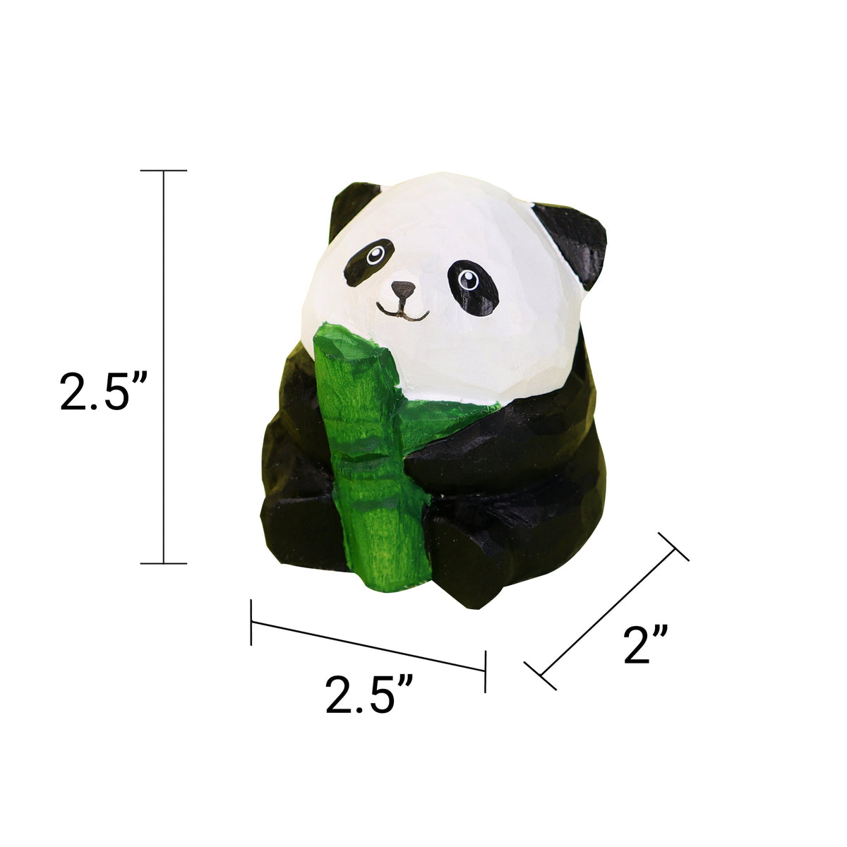 Kitsville Hand-Carved Wooden Panda Figurine