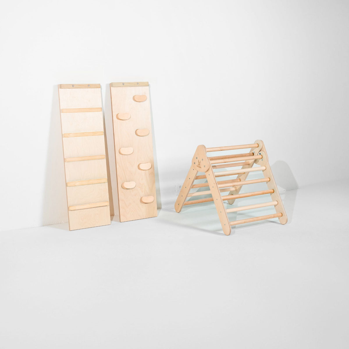 Bunny Hopkins My First Climber Playset – Mini Pikler Triangle with Reversible Ramp, Made in the USA