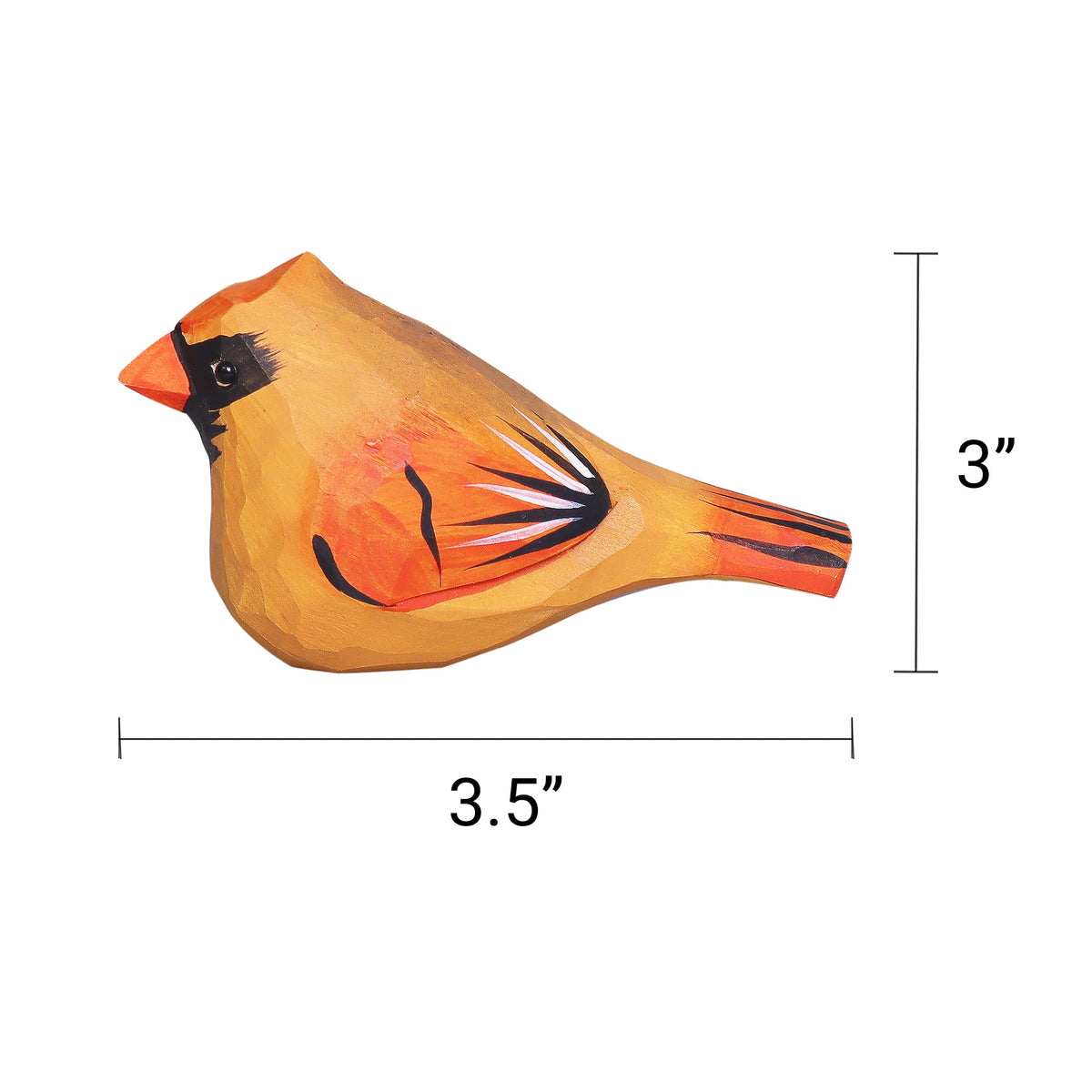 Kitsville Hand-Carved Wooden Cardinal Bird